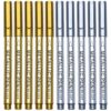 ERINGOGO 20pcs Metallic Paint Markers Fine Tip Silver Gold Ink Pens for Card Making Scrapbooking Autograph Signing Craft Art Projects with Permanent Fade-resistant Ink Multiple Surfaces