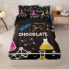 Erosebridal Chemistry Zipper Bedding Queen Chemical Equation Test Tube Microscope Zip Up Bedding Set for Boys and Kids,Bed in a Bag Comforter with Fitted Sheet and 2 Pillowcases