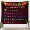 Erosebridal Classroom Sign Think Before You Speak Tapestries Large 59x82,Motivaltional Inspirational Educational Rules Tapestry Teacher Supplies School Kids Elementary Learning Decorations Black