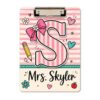 ersonalized Acrylic Paper Clipboard with Custom Name, Classroom Clipboard for Educators, Back to School and End of Year Appreciation Gift for Women