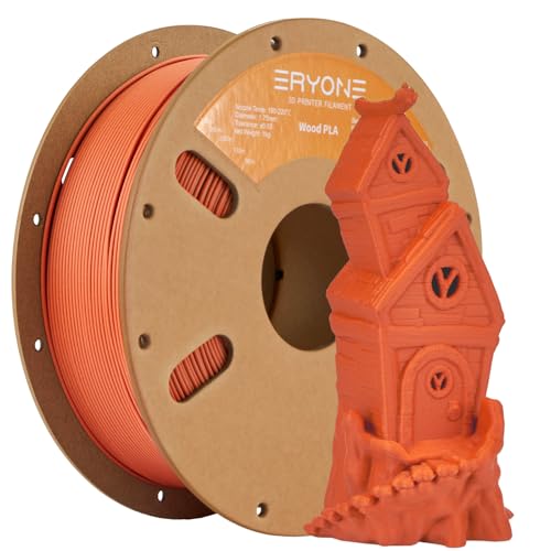 ERYONE Wood PLA Filament 3D Printer PLA Filament 1.75mm +/- 0.03mm, PLA Filament 1KG Cardboard Spool(2.2LBS), Terracotta Wood