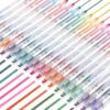 Esoes 24 Colors Dual Tip Highlighters Glitter Color Changing Highlighter Markers, Dual Tip Highlighter Markers Chisel and Fine Tips Quick Dry for Colouring, Underlining, Highlighting, Journaling