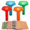 ESSENTIAL Coin Counting Tubes Set of 4, Color-Coded Tubes, Includes 100 Assorted Flat Coin Wrappers for Quarters, Dimes, Nickels, Pennies