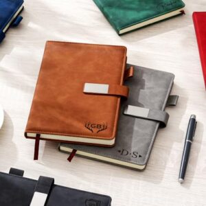 Esseur Personalized A5 Leather Journal, Custom Notebook Gift for Men Women