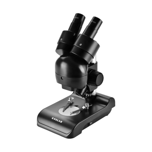 ESSLNB Mounted Binocular Stereo Microscope, Microscopes, Portable Biological Microscope with WF10x Eyepieces, 3X Objectives, 30X Magnification, LED Lighting