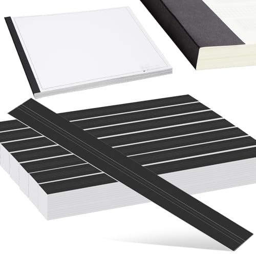 Estune 1000 Pcs Blueprint Binding Strips Blank Binding Strips for Blueprint Construction Paper Poster Plans Drawings Arts (3" X 30",Black)