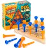 Estune 2 Pack Wooden Triangle Peg Game Kids Educational Board Portable Travel Table Game Strategy Toy Gift for Christmas Children Family Adults Fun Learning Puzzles