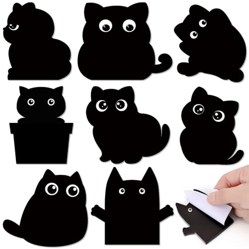 Estune 400 Pcs Black Cat Theme Sticky Notes Back to School Note Pads Cat Teacher Note Pads Stylish Practical Cute Funny Sticky Notes for Office Home Supplies