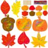 Eternity sky 64 Sets Fall Thanksgiving Crafts Colorful Scratch Art Kit