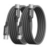 etguuds 240W USB C to USB C Cable 3ft, 2-Pack C to C Cable Fast Charging, Type C Charger Fast Charging, USBC to USBC Cord for iPhone 17 16 15 Series Samsung Galasy S26 S25 S24, MacBook iPad Pixel