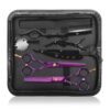 Ethyxe Professional Hair Cutting Scissors - 9 PCS Haircut Scissors Set with 29-Tooth Thinning Shears and Straight Shears for Men Women Home Salon Barber (6.5", Purple)