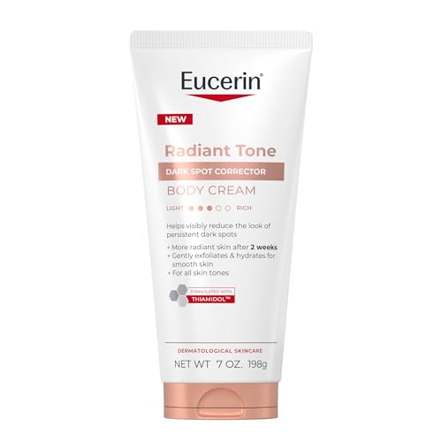 Eucerin Radiant Tone Dark Spot Corrector Body Cream, Thiamidol Enriched, Exclusive Formula Reduces Dark Spots Due to Sunlight Exposure and Aging, 72 Hours of Hydration, 7 OZ Tube