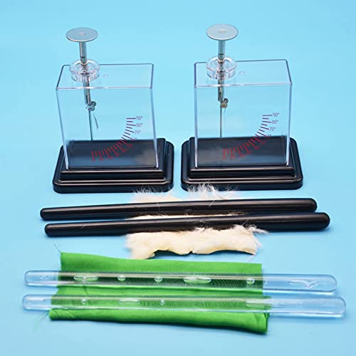 EUQKKWLOY Foil Electroscope Teaching Tools Physical Study Aids Faraday Cylinder Instruments Foil Electrometer with Silk Glass Rod Physics Experiment Equipment Teaching Instrument