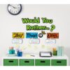 Eureka 661003 Would You Rather Interactive Mini Bulletin Board Set with Dry Erase Headliners, Multicolor, 12 Pieces