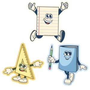 Eureka 841593 S'Cool Era Paper Cut-Out Classroom Decorations for Teachers and Children's Parties, 36 Pieces, Multicolor