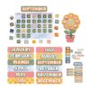 Eureka 847849 S'cool Era Calendar Classroom Bulletin Board Set for Teachers, Multicolor, 100 Pieces
