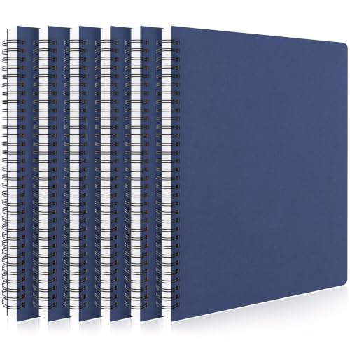 EUSOAR A4 Notebook, 6 Packs 8.5" x 11" Royal Blue College Ruled Spiral Subject Notebook, 120Pages/ 60Sheets Large Spiral Lined Journal Notepads Notebooks Bulk for Business Work School Note Takingg