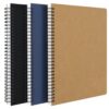EUSOAR B5 Notebooks, 3 Packs 7.3" x 10.2" Spiral Lined Notebook College Ruled, 120Pages Subject Business Composition Notebooks Journal Notepad Bulk for Work School Note Taking-Black,Kraft,Royal Blue