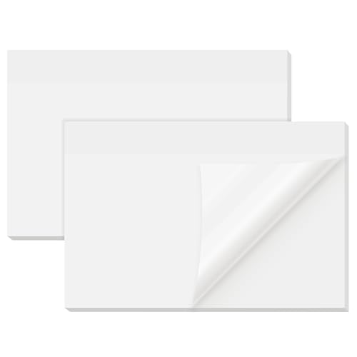 EUSOAR Clear Sticky Notes, 100 Sheets Waterproof PET Bible Stickers Transparent Sticky Notes 6x4, See-Through Adhesive Note Page Flags Study Work Planner Accessories Note Pads for Book Annotation