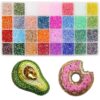 EuTengHao 19200Pcs Tube Beads Kit 3mm Glass Bugle Seed Beads for Jewelry Making Embroidery & Home Decor (32 Vibrant Colors)