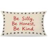 EUYTHNGYF Funny Be Silly Be Honest Be Kind Decorative Pillow Cover 20x12, Retro Boys Girls Playroom Quote Decorative Throw Pillow Cover for Calming Corner Classroom Cozy Corner Nursery Room