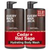 Every Man Jack Cedar + Red Sage Mens Body Wash for All Skin Types - Cleanse, Hydrate, and Smell Great - Free of Parabens, Phtalates, and Dyes - 33.8 fl oz (2 Pack)