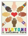 Everyone Is Welcome Here Classroom Poster Equality Diversity Inclusion Canvas Print for School Social Emotional Learning Decor