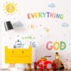 Everything is Possible with God Wall Decals, Peel and Stick Reading Corner Educational Walls Stickers for Kids Room, Classrooms, Study Rooms, Bedroom & Nursery Decor (Everything is Possible with God)