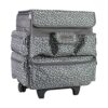 Everything Mary Teacher Rolling Tote – Grey & White Wheeled Bag for Classroom Supplies – Portable Organizer Cart for Teaching Materials, Crafts & Office Essentials