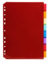 Exacompta - Ref 3908E - Box of 10 Translucent Polypropylene dividers with 8 Neutral tabs - with Label Holder - Comes with a Sheet of Removable Labels - A4 Size to File