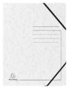 Exacompta - Ref 555406E - Box of 25 Printed Elastic folders Without Flap - 355gsm Glossy Card Pockets - Size 24 x 32 cm for A4 documents - Colour White