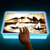 EXBEPE Sand Painting Light Box,Light Up Sensory Light Table,Sand Drawing Table Creative Art for Classroom Home Use