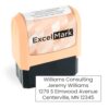 ExcelMark Custom Stamp - Clear & Crisp Impressions - Vibrant Colors & Patterns - Use for Address Stamp and More - Made in America (Peach)