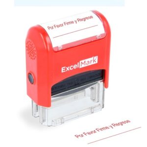ExcelMark Self-Inking Rubber Teacher Grading Stamp - Firme Y Regrese