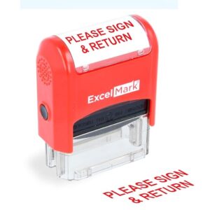 ExcelMark Self-Inking Rubber Teacher Grading Stamp - Please Sign & Return