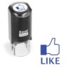 ExcelMark Thumbs Up Like - Self-Inking Round Rubber Teacher Stamp - Blue Ink