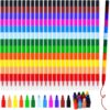 exinddea 18 Pcs Stackable Crayons Stacking Crayons for Kids,12 Colors