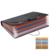 Expandable File Folder Organizer with Stylish Black Pp Material, Multifunctional Design for File Protection, Large Accordion Folder for Office and Document Style