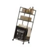 Expandable Laundry Hamper with Rolling Foldable Metal Frame Multiple Layer Storage Basket for Bedroom Bathroom Laundry Box