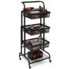Expandable Rolling Tool Cart,Metal Garage Storage Organizer