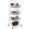 Expandable Rolling Tool Cart,Metal Garage Storage Organizer