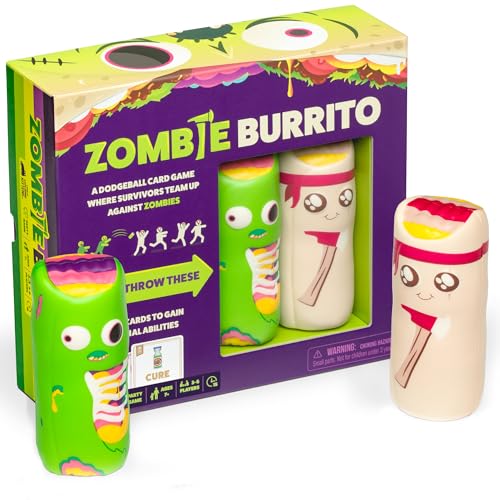 Exploding Kittens Zombie Burrito 3-6 Players - Ages 7+ - 15 Minutes to Play - Dodgeball Zombie Card Game - Party Game, Family Game Night, Kid and Adult Card Game