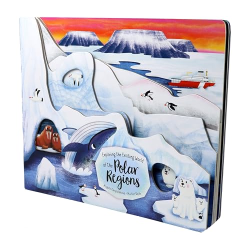 Exploring the Exciting World of the Polar Regions (Happy Fox Books) Board Book for Kids Ages 5-10 - Arctic and Antarctic Animals, Indigenous Cultures, Northern Lights, and Glaciers (Peek Inside)