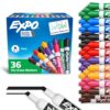 EXPO Dry Erase Markers, Low Odor Ink, Assorted Colors, Chisel Tip, 36 Count - Whiteboard, Calendar, Organization, Essential Supplies for Office, School, Classroom, Teachers (Pack of 6)