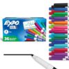 EXPO Dry Erase Markers, Low Odor Ink, Assorted Colors, Fine Tip,Whiteboard, Calendar, Organization, Essential Supplies for Office, School, Classroom, Teachers (Pack of 216)