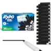 EXPO Dry Erase Markers, Low Odor Ink, Black, Fine Tip, Easily Erases, Ideal for Classroom, Home, Office, Back to School, Teacher Supplies 36 Count (Pack of 6)