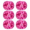 Extpro 6Pcs Cheerleading Pom Poms Matte Metallic Foil Cheer Pompoms with Baton Handle, Kids Adults Team Spirit Cheering Stuff for Sports Games Carnival (Mix Rose Pink)