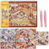 Extra-Large DIY 3D Sticker Scene Book for Adults Kids 5 Sets (Pavilion)