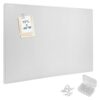 Extra Large Bulletin Board, 72 x 48 Inches Decorative Felt Pin Board Foldable Photo Board Self-Adhesive Vision Board with 50 Pushpins for Office, Home, School, Cork Board Alternative for Wall (White)