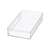 Extra Large Clear Plastic Drawer Organizer Tray, Stackable Storage Bin for Kitchen Utensils, Cutlery, Silverware, Cabinet, Pantry, Bathroom, Desk & Makeup Organization, BPA Free, 12 x 6 x 2 Inch